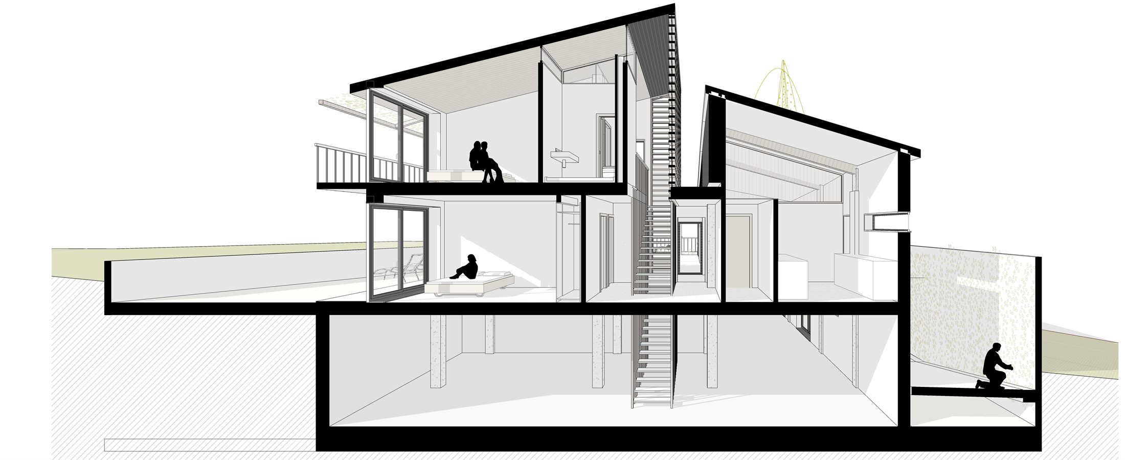 L-House — perspectiva seccionada
