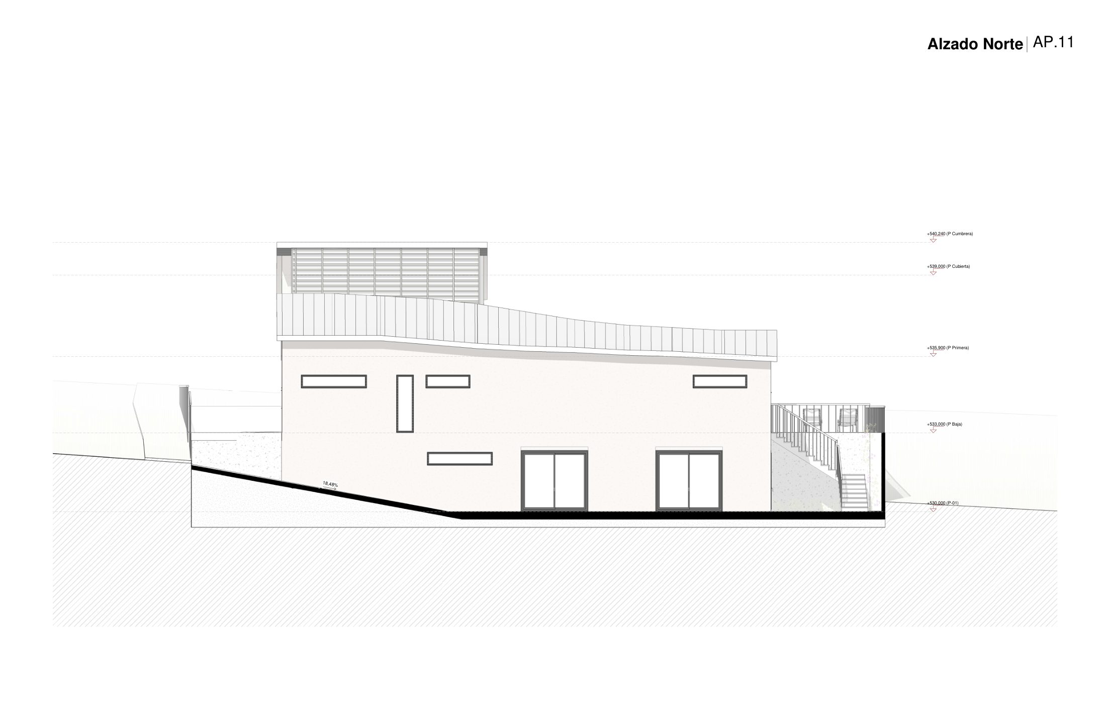 L-House — alzado norte
